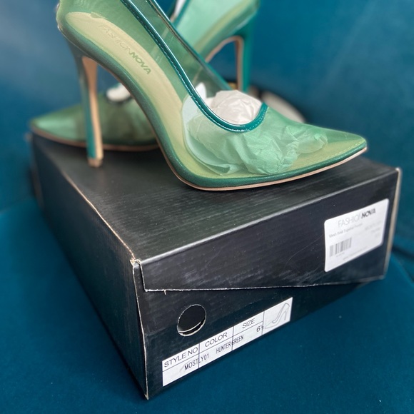 Fashionova Dark Green Mesh Pump - Picture 3 of 4